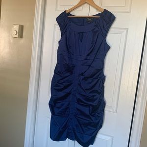 Dress barn dressy stretch dress with ruching.